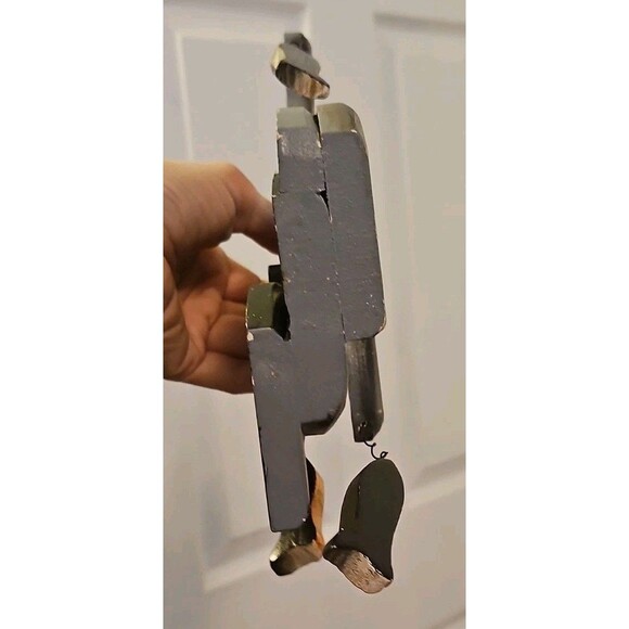 Rustic Folk Art Gray & White Fishing Cat Wood Décor - Picture 8 of 8